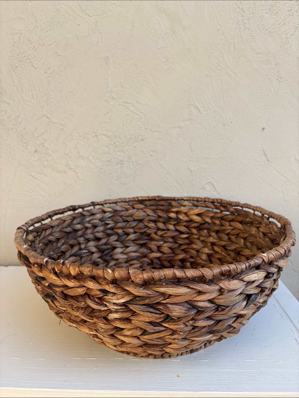 Handwoven Brown Basket Bowl